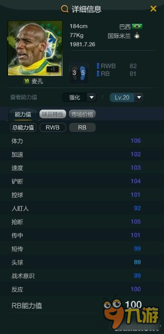 《FIFA Online3》新版本后卫球员推荐及评测分析