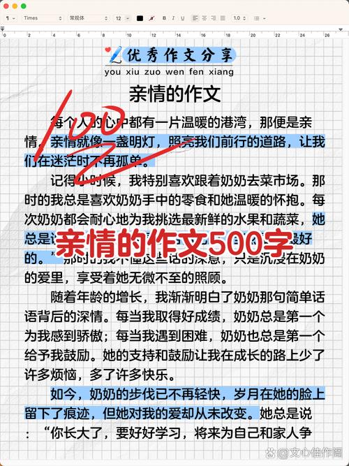 珍贵的亲情作文_500字亲情作文_我最亲的人作文500字
